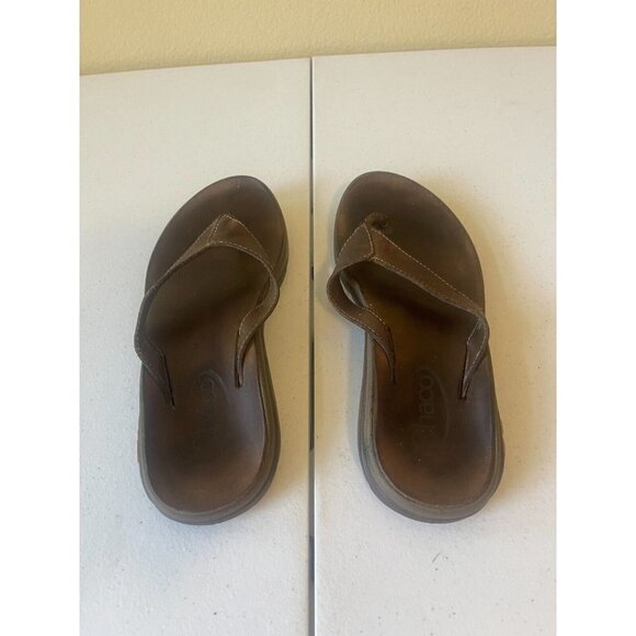 Chaco Sz 6 M Brown Flip Flop Leather Women Sandals - Picture 9 of 15